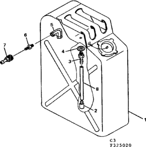 5 Gallon Fuel Tank Diagram and Parts List for 580325030  Craftsman Engine