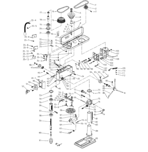 Drill Press Diagram and Parts List for 12434984  Craftsman Drill Press