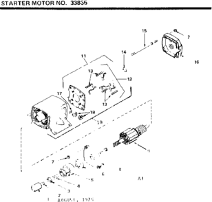 Starter Motor Diagram and Parts List for 143649012  Craftsman Engine