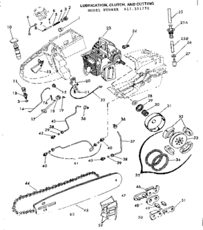 Part Location Diagram of 667A112 Craftsman 17 guid bar