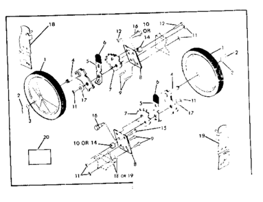 Wheel Assembly Diagram and Parts List for 917337212  Craftsman Lawn Tractor