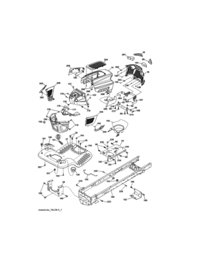 Chassis Assembly Diagram and Parts List for 917203911  Craftsman Lawn Tractor