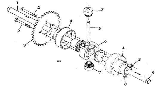 Differential And Axle Assembly Diagram and Parts List for 13164316  Craftsman Lawn Tractor