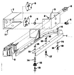 Mounting Base Diagram and Parts List for 5803197-1  Craftsman Generator