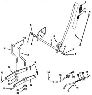 Lift Diagram and Parts List for 917257632  Craftsman Lawn Tractor