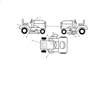 Decals Diagram and Parts List for 917287110  Craftsman Lawn Tractor