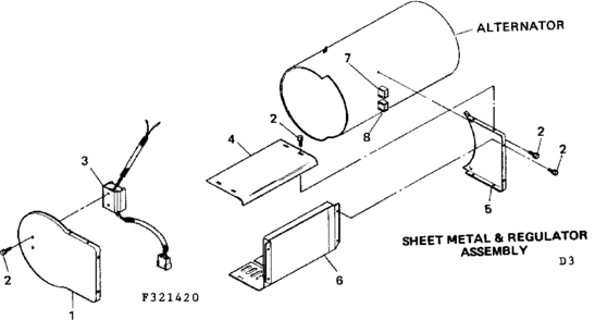 Sheet Metal & Regulator Assembly Diagram and Parts List for 580321420  Craftsman Engine