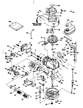 Engine Diagram and Parts List for 143384072  Craftsman Engine