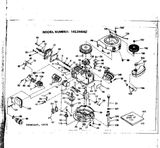 Replacement Parts Diagram and Parts List for 143244042  Craftsman Engine