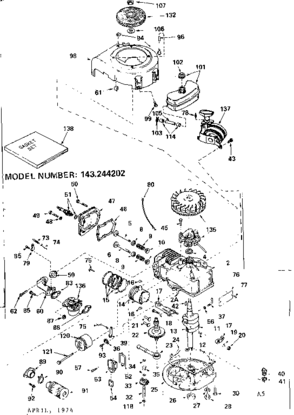 Part Location Diagram of 244202 Craftsman Engine