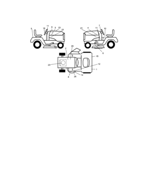 Decals Diagram and Parts List for 917273646  Craftsman Lawn Tractor