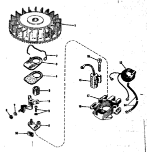Magneto (phelon F-3220-m3) Diagram and Parts List for 143104121  Craftsman Engine