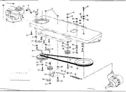 Engine Diagram and Parts List for 53696360  Craftsman Lawn Mower