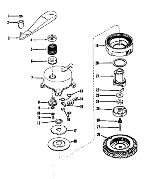 Ratchet Self Starter Diagram and Parts List for 143501061  Craftsman Engine