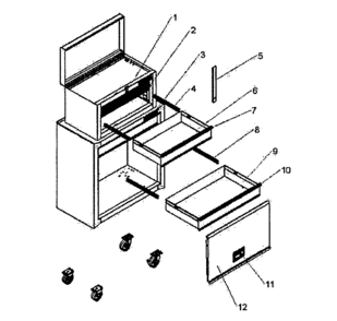 Part Location Diagram of T15271A3-EBK Craftsman Tool chest front panel (black)