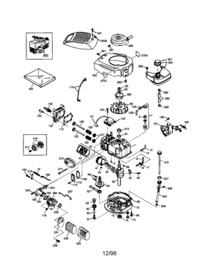 Craftsman 4-cycle Engine Diagram and Parts List for 143996522  Craftsman Engine
