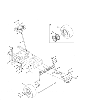 Steering Diagram and Parts List for 247288862  Craftsman Lawn Tractor