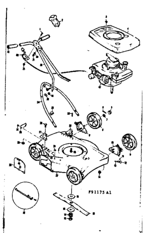Replacement Parts Diagram and Parts List for 13191175  Craftsman Lawn Mower