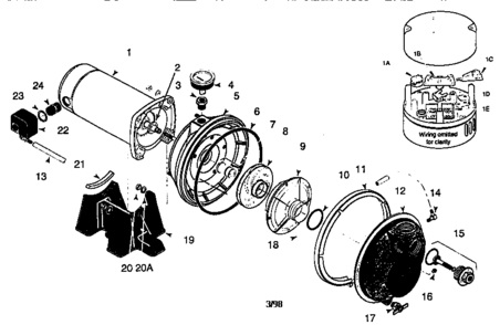 Part Location Diagram of J105-8PAN Craftsman Pump impeller