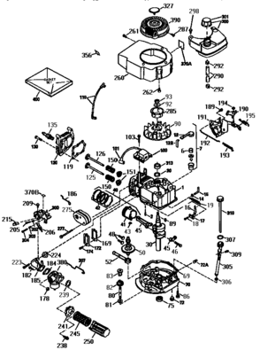 Replacement Parts Diagram and Parts List for 143953818  Craftsman Engine