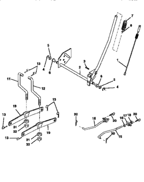 Lift Diagram and Parts List for 917258101  Craftsman Lawn Tractor