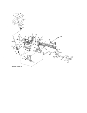 Steering Assembly Diagram and Parts List for 917989250  Craftsman Lawn Tractor