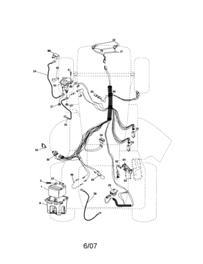 Electrical Diagram and Parts List for 917287052  Craftsman Lawn Tractor