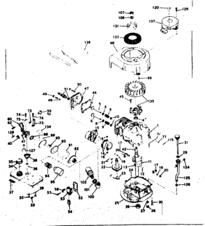Basic Engine Diagram and Parts List for 143204092  Craftsman Engine