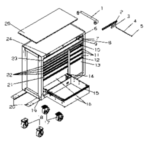 Cabinet Parts Diagram and Parts List for 706619690  Craftsman Tool Stand & Cart