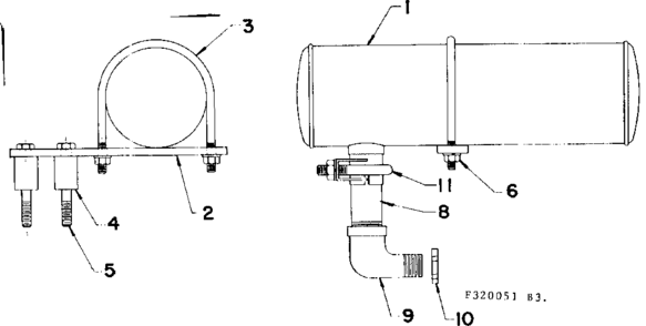 Muffler Assembly Diagram and Parts List for 580320051  Craftsman Engine