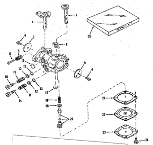 Carburetor No. 30119 (power Products #0234-14) Diagram and Parts List for 143102051  Craftsman Engine