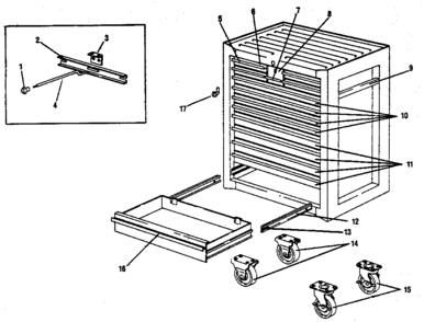 Part Location Diagram of M-4566 Craftsman Tool chest lock