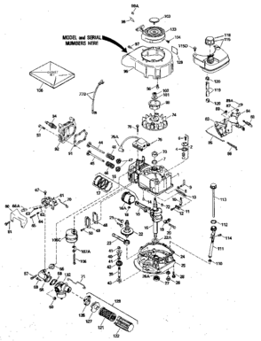 Replacement Parts Diagram and Parts List for 143394382  Craftsman Engine