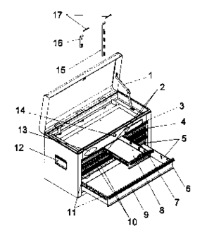 Chest Diagram and Parts List for 706618061  Craftsman Tool Stand & Cart