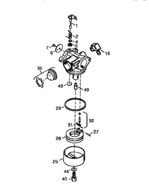 Carburetor No. 632750 (71/143) Diagram and Parts List for 143974004  Craftsman Engine