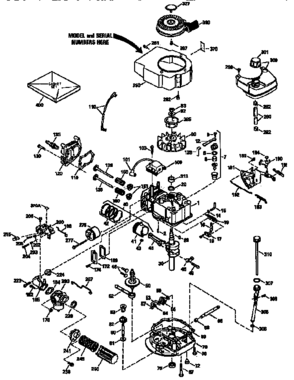 Replacement Parts Diagram and Parts List for 143943816  Craftsman Engine