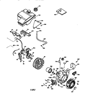 Fuel Tank And Flywheel Assembly Diagram and Parts List for 143985503  Craftsman Engine