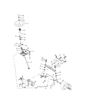 Steering Assembly Diagram and Parts List for 917273761  Craftsman Lawn Tractor