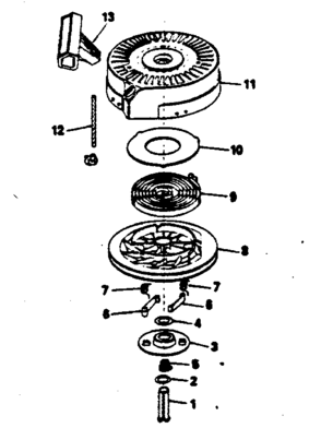 Rewind Starter No. 590621 Diagram and Parts List for 143374312  Craftsman Engine