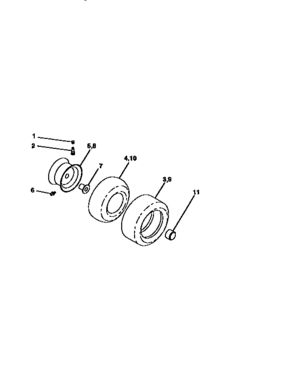 Wheels And Tires Diagram and Parts List for 917256511  Craftsman Lawn Tractor