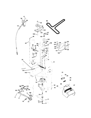 Mower Deck Diagram and Parts List for 917273394  Craftsman Lawn Tractor