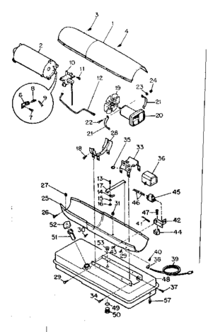 Heater Assembly Diagram and Parts List for 40413  Craftsman Heater