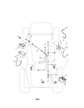 Electrical Diagram and Parts List for 917287012  Craftsman Lawn Tractor