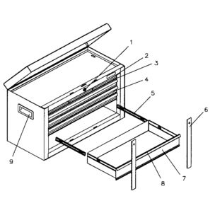 Box Assy Diagram and Parts List for 706407580  Craftsman Tool Stand & Cart