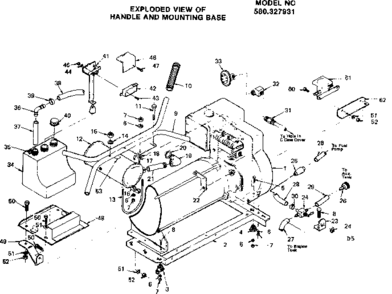 Handle And Mounting Base 327931 Diagram and Parts List for 580327931  Craftsman Engine