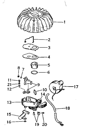 Part Location Diagram of 610538 Craftsman Complete stator assembly