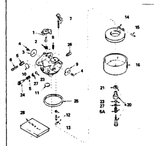 Replacement Parts Diagram and Parts List for 143796092  Craftsman Engine