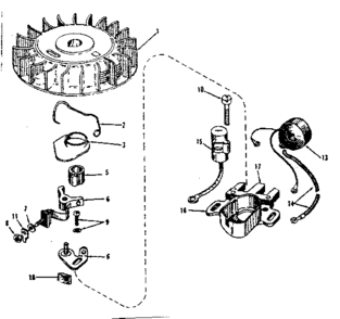 Magneto No.610667 Diagram and Parts List for 143521111  Craftsman Engine