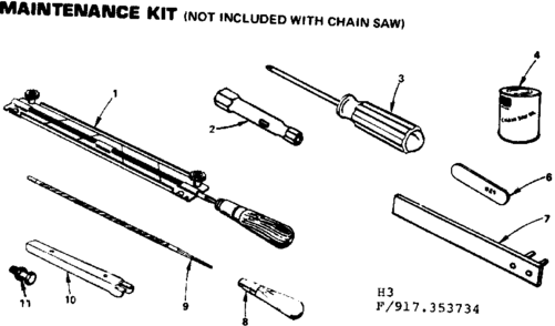 Carburetor Diagram and Parts List for 917353734  Craftsman Chainsaw