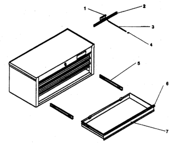 Part Location Diagram of F470 Craftsman Tool chest instruction sheet